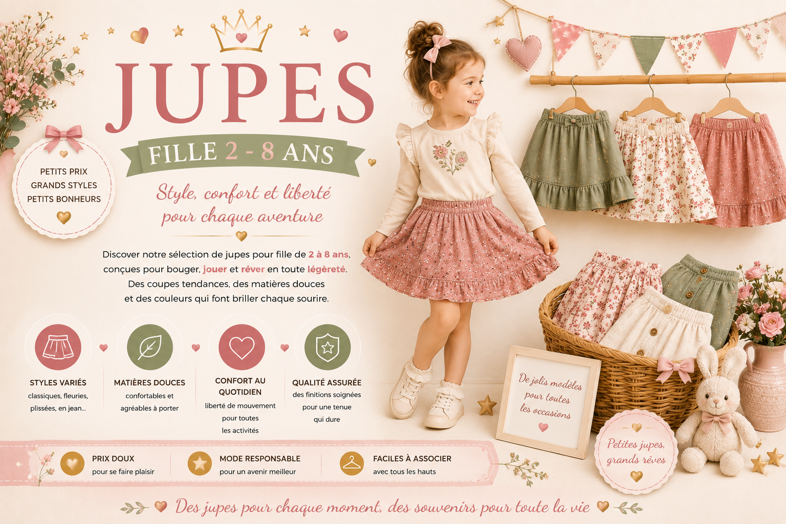 jupe 2-8 ans