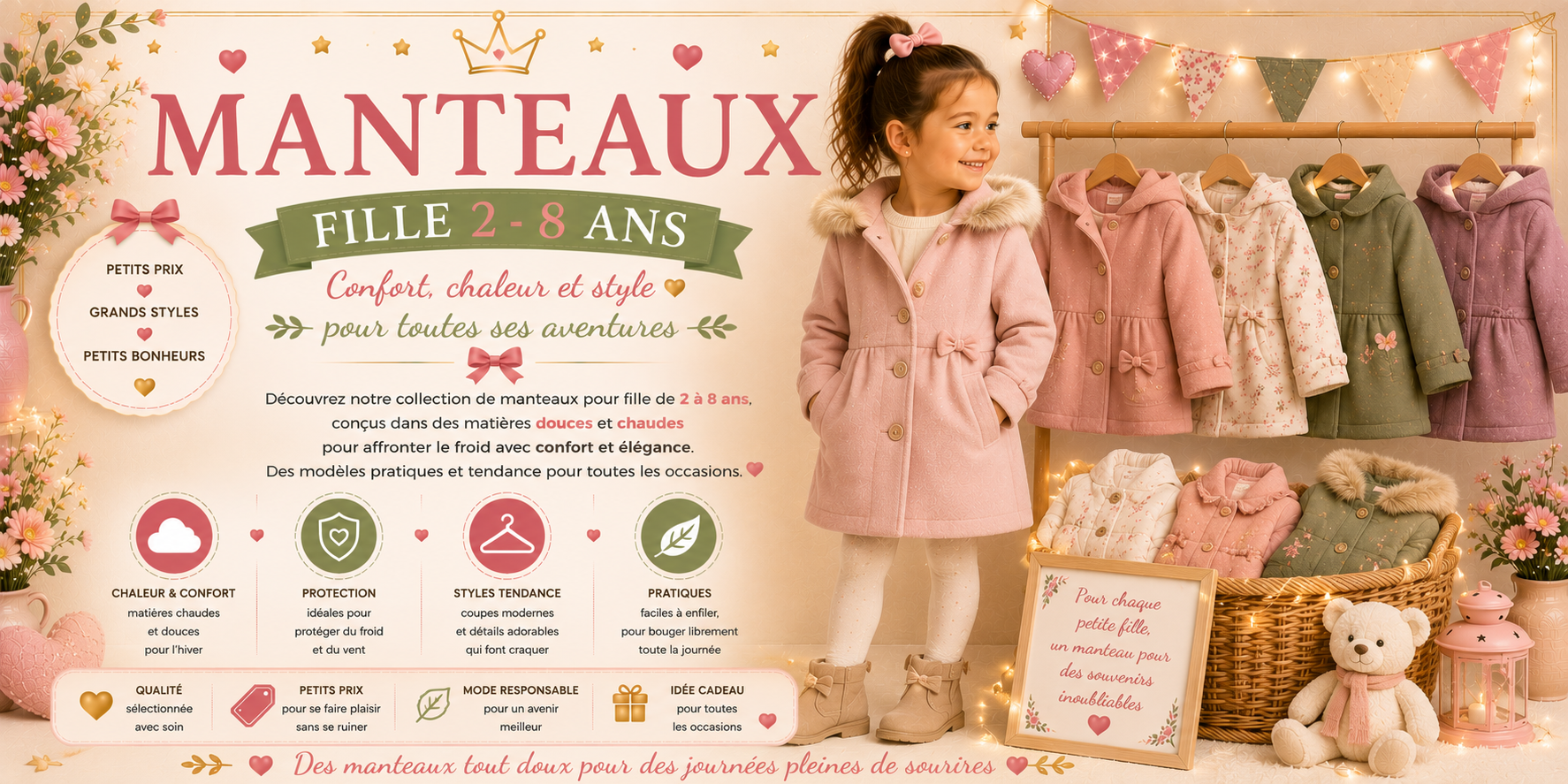 manteaux 2-8 ans