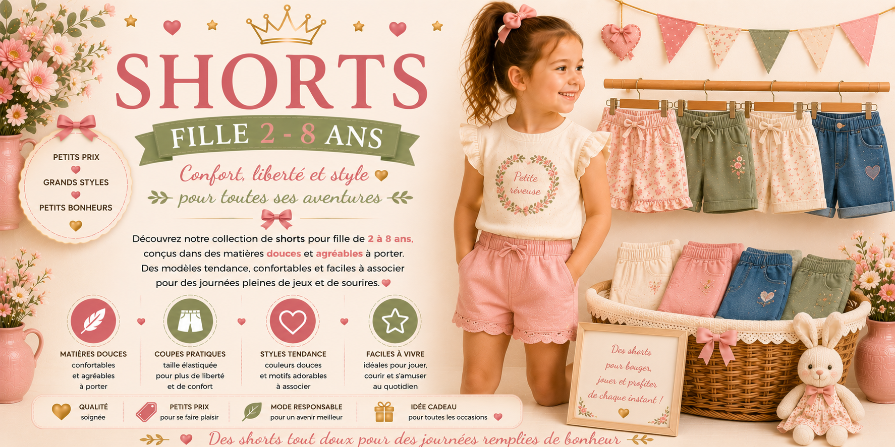 short 2-8 ans