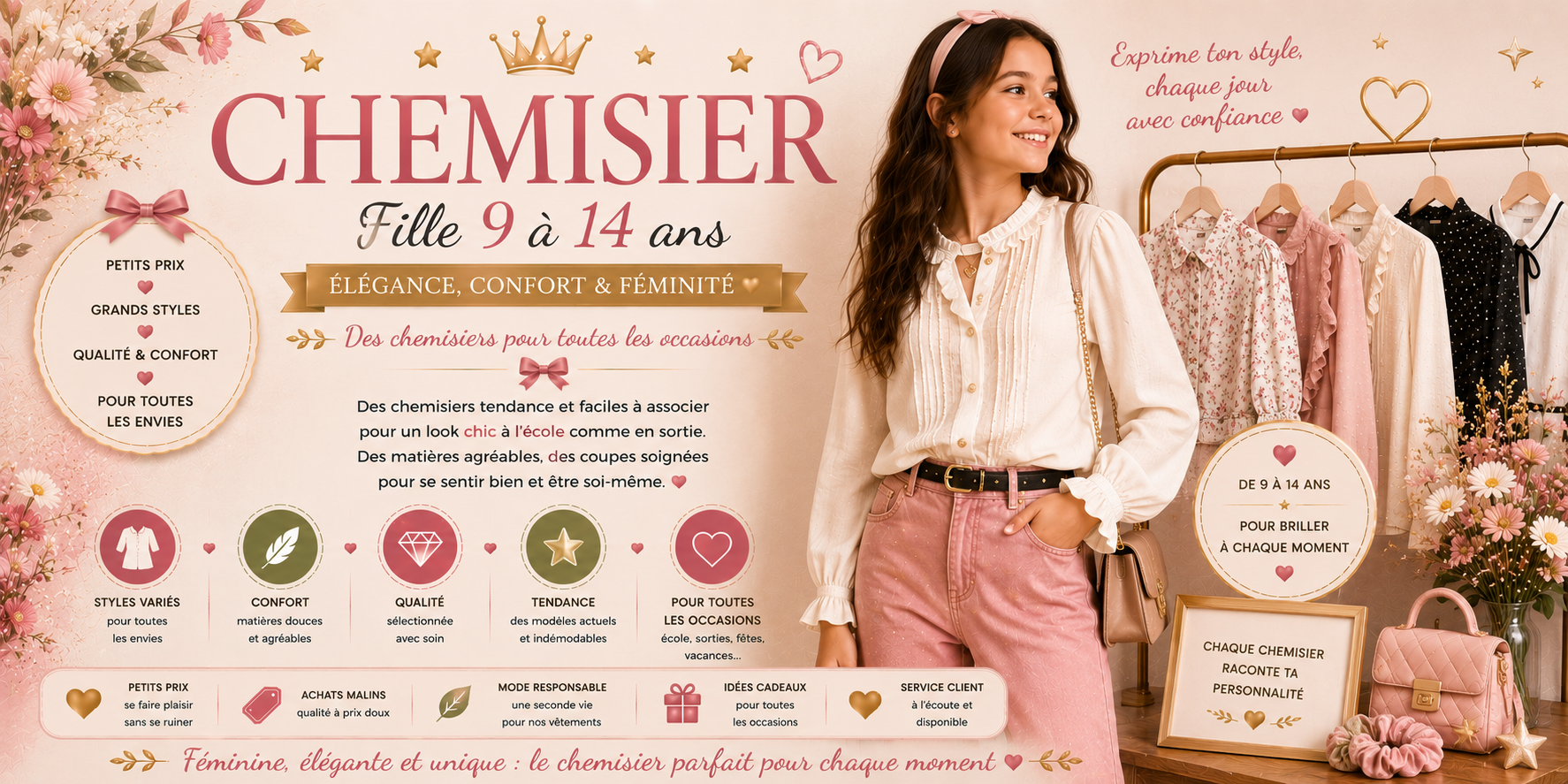 chemisier 9-14 ans