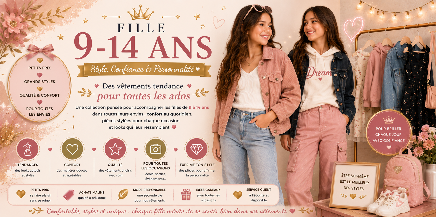 fille 9-14 ans