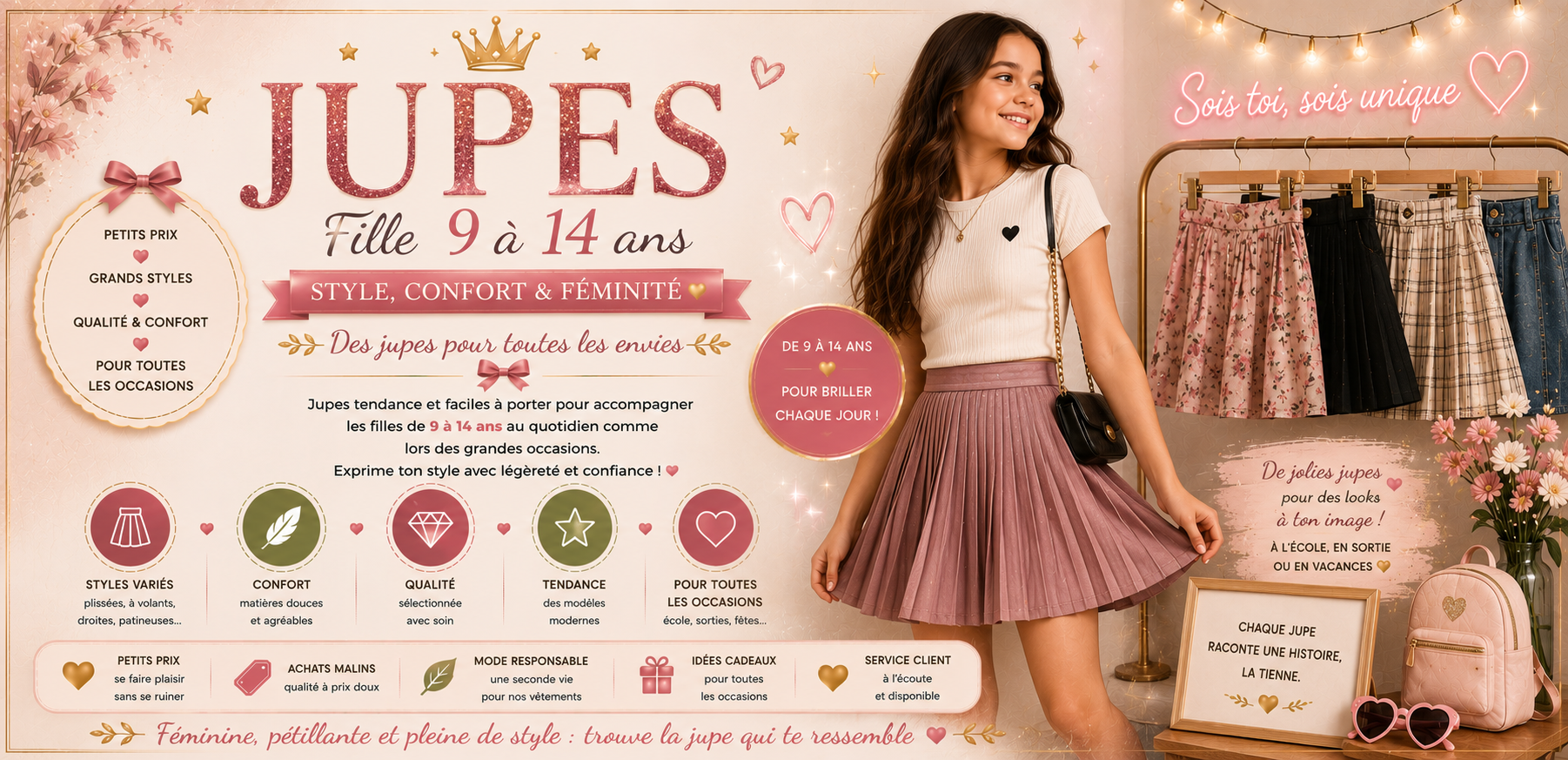 jupe 9-14 ans