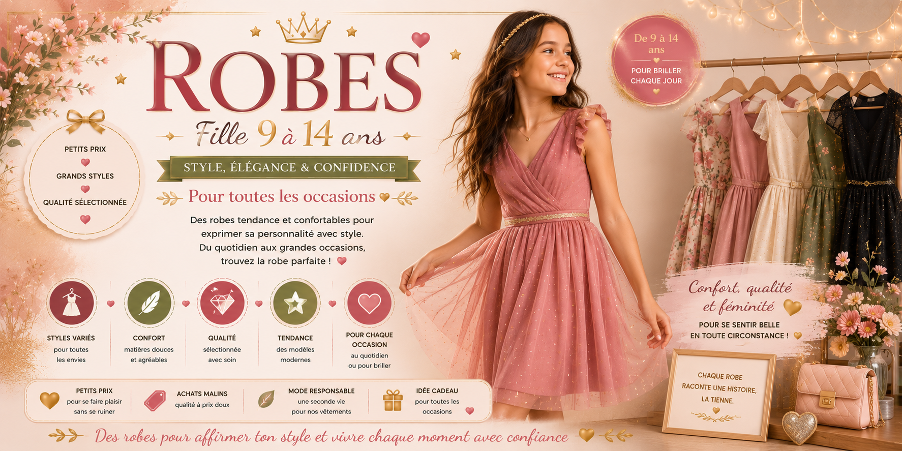 robe 9-14 ans
