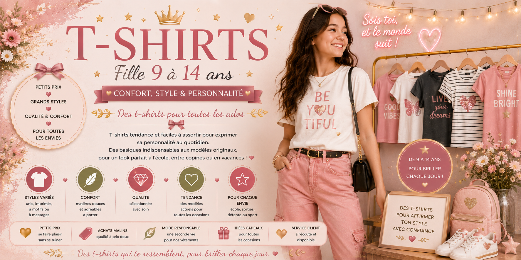 t-shirt 9- 14 ans